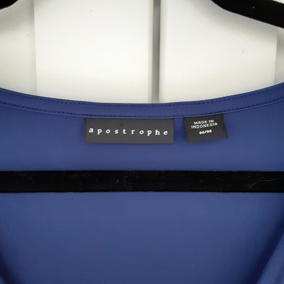 Apostrophe Drap Front Blouse Tank, Size M - Picture 4 of 7